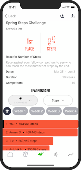 Step Challenge App Leaderboard #1