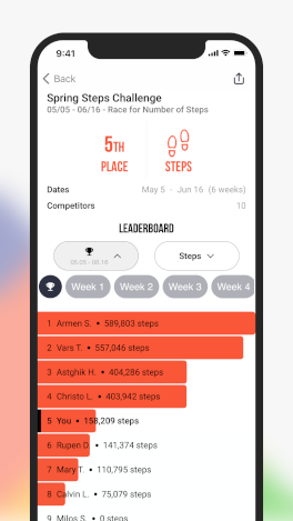 Workout Competition App With Friends Leaderboard
