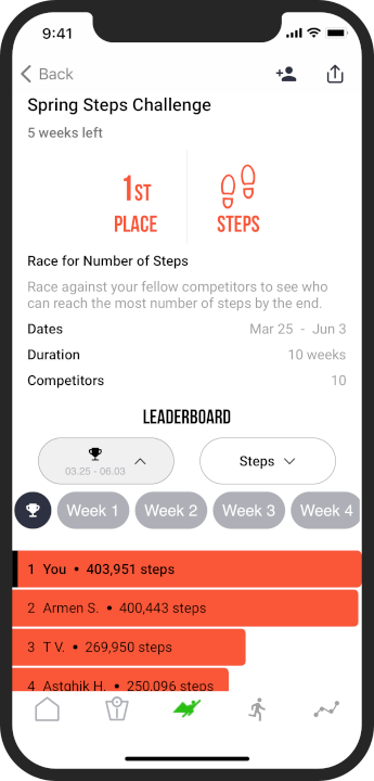 Group & Family Fitness Challenge App | Strive App