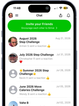 Strive challenge chat list on iPhone