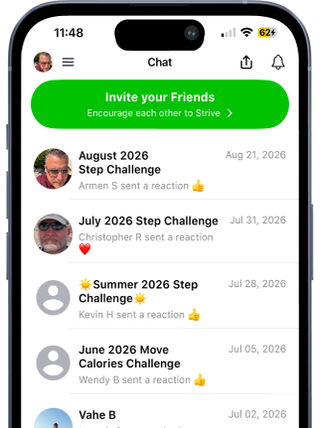 Strive challenge chat list on iPhone