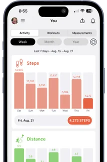 Strive step counter weekly chart on iPhone