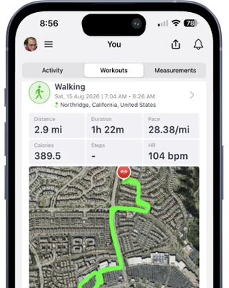 Recorded walking workouts in Strive