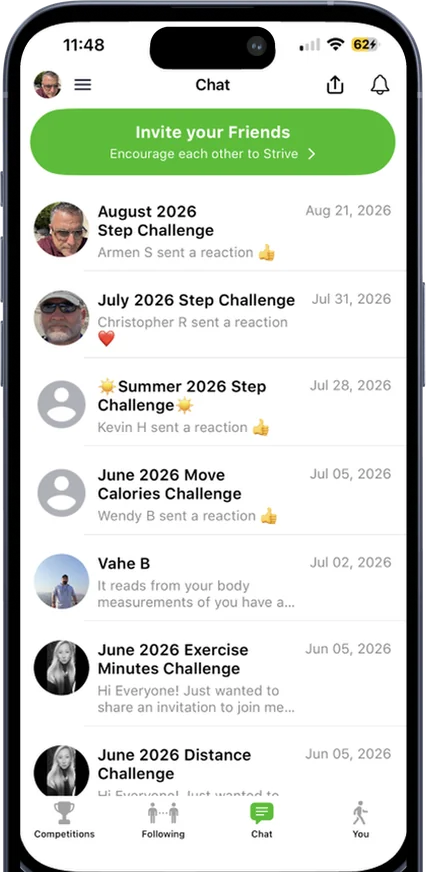 Strive challenge chat on iPhone