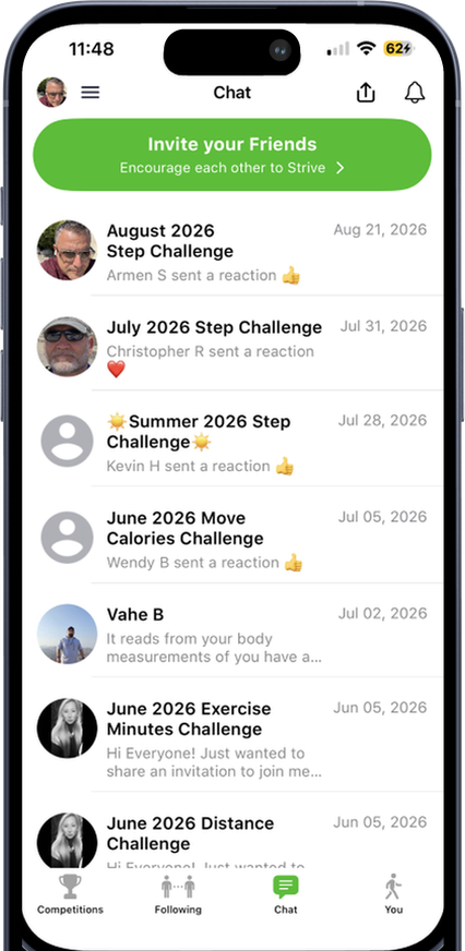 Strive challenge chat on iPhone
